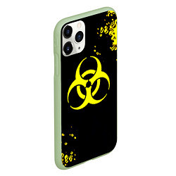 Чехол iPhone 11 Pro матовый Знак биологической опасности краски, цвет: 3D-салатовый — фото 2