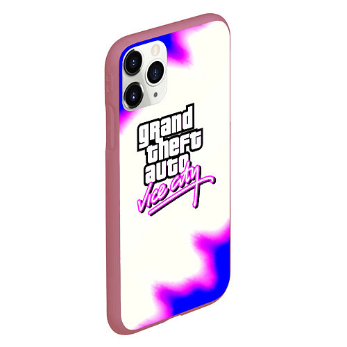 Чехол iPhone 11 Pro матовый GTA неон краски / 3D-Малиновый – фото 2