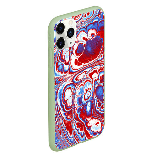 Чехол iPhone 11 Pro матовый Абстрактный разноцветный паттерн / 3D-Салатовый – фото 2