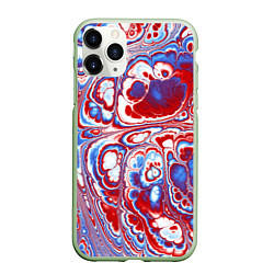 Чехол iPhone 11 Pro матовый Абстрактный разноцветный паттерн, цвет: 3D-салатовый