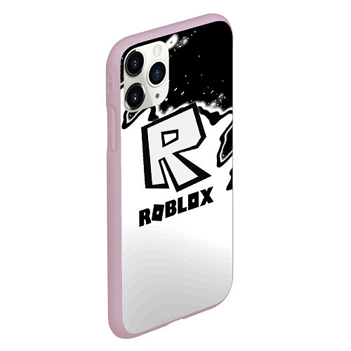 Чехол iPhone 11 Pro матовый Roblox краски белые / 3D-Розовый – фото 2