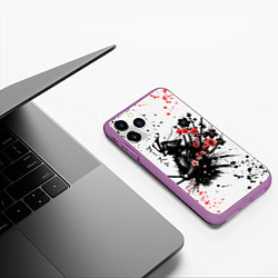 Чехол iPhone 11 Pro матовый Ghost of Tsushima - sakura samurai ghost, цвет: 3D-фиолетовый — фото 2