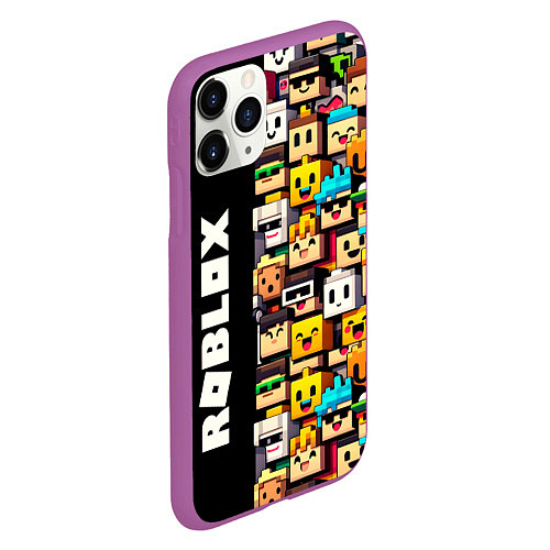 Чехол iPhone 11 Pro матовый Roblox - game / 3D-Фиолетовый – фото 2