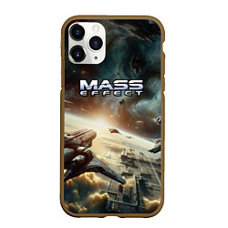 Чехол iPhone 11 Pro матовый Масс эффект - космос, цвет: 3D-коричневый