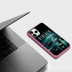 Чехол iPhone 11 Pro матовый S T A L K E R - City, цвет: 3D-малиновый — фото 2