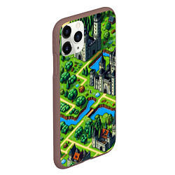 Чехол iPhone 11 Pro матовый Heroes of Might and Magic - pixel map, цвет: 3D-коричневый — фото 2