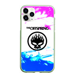 Чехол iPhone 11 Pro матовый The Offspring неоновая абстракция, цвет: 3D-салатовый
