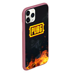 Чехол iPhone 11 Pro матовый Pubg fire abstraction, цвет: 3D-малиновый — фото 2