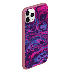 Чехол iPhone 11 Pro матовый Абстрактный разноцветный узор, цвет: 3D-малиновый — фото 2