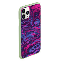 Чехол iPhone 11 Pro матовый Абстрактный разноцветный узор, цвет: 3D-салатовый — фото 2