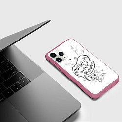 Чехол iPhone 11 Pro матовый Достоевский бессмертен, цвет: 3D-малиновый — фото 2
