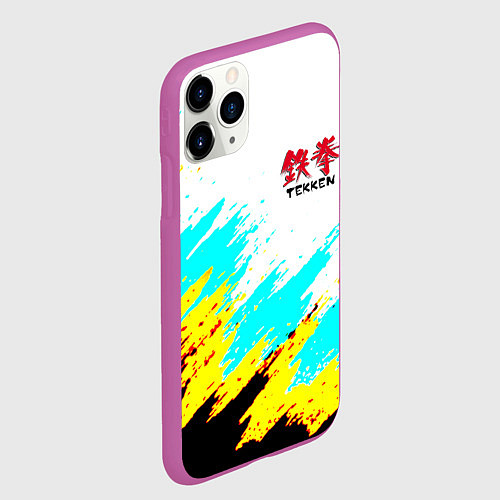 Чехол iPhone 11 Pro матовый Теккен краски файтинг / 3D-Фиолетовый – фото 2