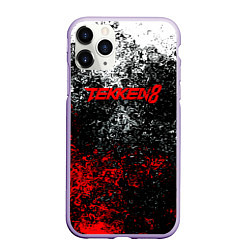 Чехол iPhone 11 Pro матовый Tekken 8 брызги красок, цвет: 3D-светло-сиреневый