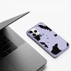 Чехол iPhone 11 Pro матовый Черный силуэт Брэд Питт, цвет: 3D-светло-сиреневый — фото 2