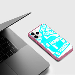 Чехол iPhone 11 Pro матовый Tom Clancys rainbow six, цвет: 3D-малиновый — фото 2