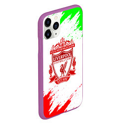 Чехол iPhone 11 Pro матовый Liverpool краски спорт, цвет: 3D-фиолетовый — фото 2