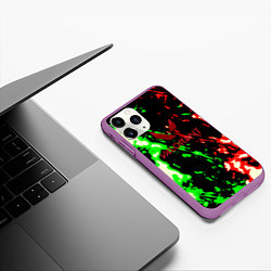 Чехол iPhone 11 Pro матовый Valorant flame fire, цвет: 3D-фиолетовый — фото 2