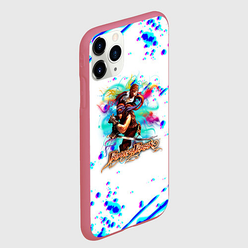 Чехол iPhone 11 Pro матовый Prince of Persia краски брызги / 3D-Малиновый – фото 2