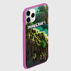 Чехол iPhone 11 Pro матовый Minecraft logo летняя карта, цвет: 3D-фиолетовый — фото 2