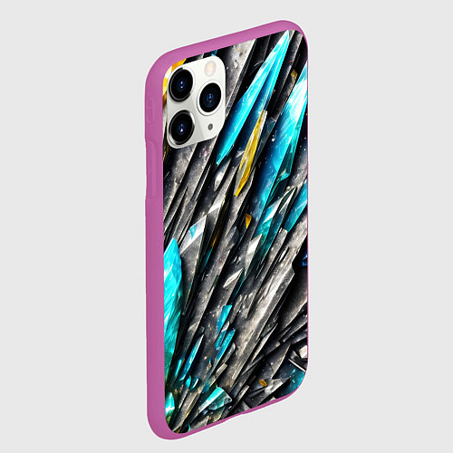 Чехол iPhone 11 Pro матовый Камень и драгоценные кристаллы / 3D-Фиолетовый – фото 2
