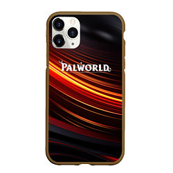 Чехол iPhone 11 Pro матовый Palworld logo black orange, цвет: 3D-коричневый