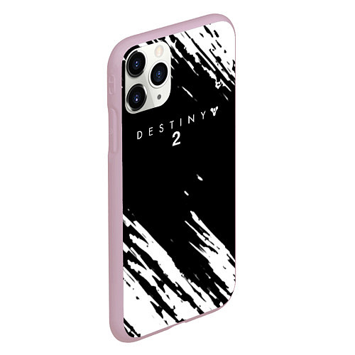 Чехол iPhone 11 Pro матовый Destiny краски чёрно белые / 3D-Розовый – фото 2