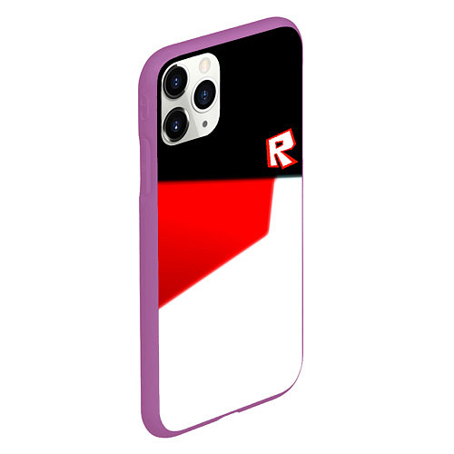 Чехол iPhone 11 Pro матовый Roblox текстура мобайл геометрия / 3D-Фиолетовый – фото 2