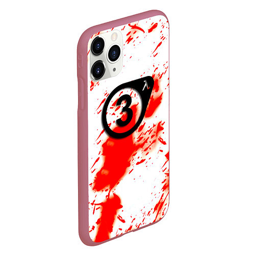 Чехол iPhone 11 Pro матовый Half life краски текстура брызги / 3D-Малиновый – фото 2