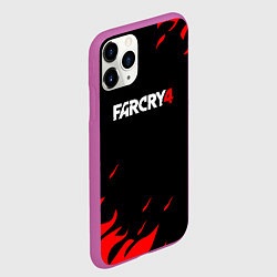 Чехол iPhone 11 Pro матовый Фаркрай текстура огня, цвет: 3D-фиолетовый — фото 2