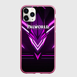 Чехол iPhone 11 Pro матовый Palworld logo фиолетовая абстракция, цвет: 3D-малиновый