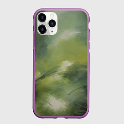 Чехол iPhone 11 Pro матовый Зеленая палитра, цвет: 3D-фиолетовый