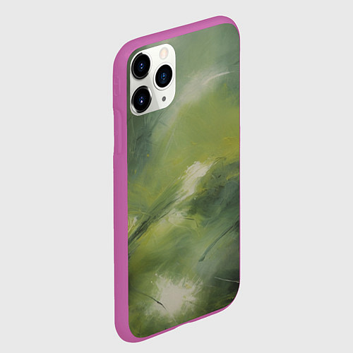 Чехол iPhone 11 Pro матовый Зеленая палитра / 3D-Фиолетовый – фото 2