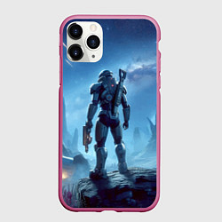 Чехол iPhone 11 Pro матовый Mass Effect - ai art, цвет: 3D-малиновый
