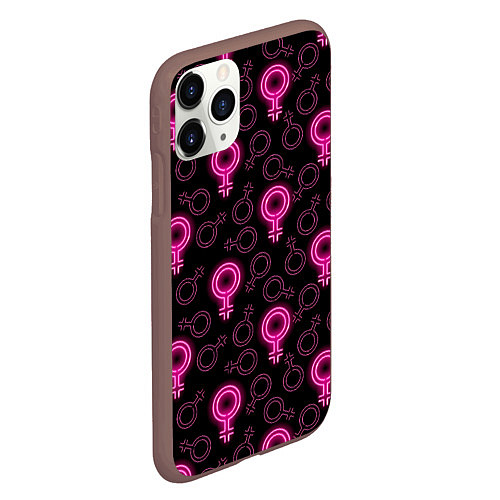 Чехол iPhone 11 Pro матовый Женский знак венеры / 3D-Коричневый – фото 2