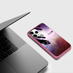 Чехол iPhone 11 Pro матовый Масс эффект вторжение, цвет: 3D-малиновый — фото 2