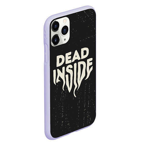 Чехол iPhone 11 Pro матовый Dead inside арт / 3D-Светло-сиреневый – фото 2