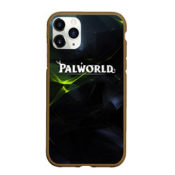 Чехол iPhone 11 Pro матовый Palworld логотип абстрактный объемный фон, цвет: 3D-коричневый