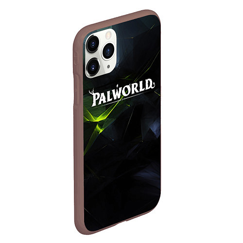 Чехол iPhone 11 Pro матовый Palworld логотип абстрактный объемный фон / 3D-Коричневый – фото 2