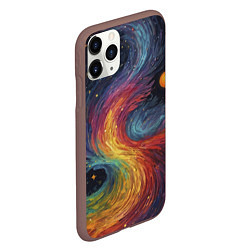 Чехол iPhone 11 Pro матовый Звездный вихрь абстрактная живопись, цвет: 3D-коричневый — фото 2