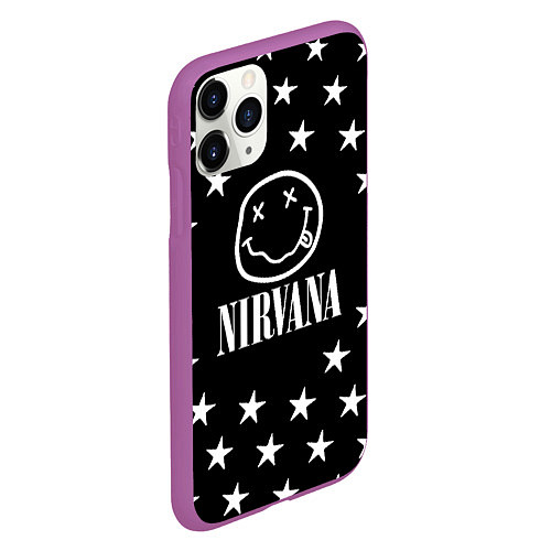 Чехол iPhone 11 Pro матовый Nirvana stars steel / 3D-Фиолетовый – фото 2