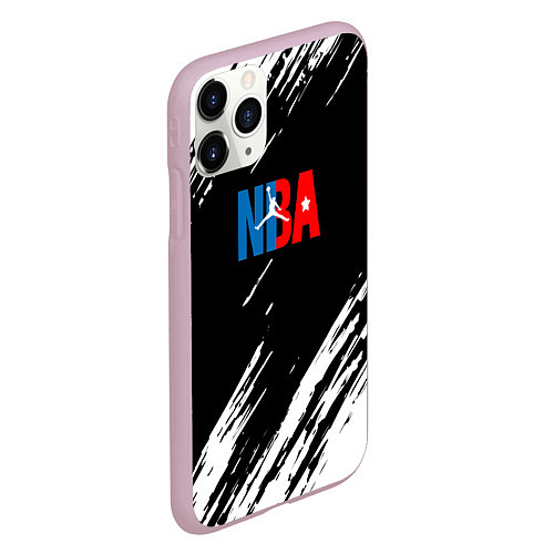 Чехол iPhone 11 Pro матовый Basketball текстура краски nba / 3D-Розовый – фото 2