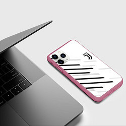 Чехол iPhone 11 Pro матовый Juventus sport geometry, цвет: 3D-малиновый — фото 2