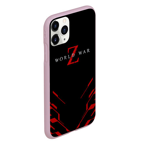 Чехол iPhone 11 Pro матовый World war z текстура геометрия / 3D-Розовый – фото 2