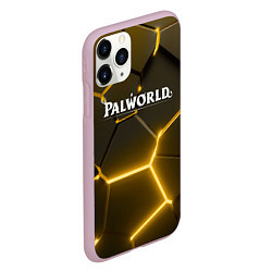 Чехол iPhone 11 Pro матовый Palworld логотип разлом желтых плит, цвет: 3D-розовый — фото 2