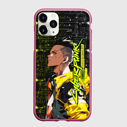 Чехол iPhone 11 Pro матовый David Martinez - Cyberpunk: Edgerunners, цвет: 3D-малиновый