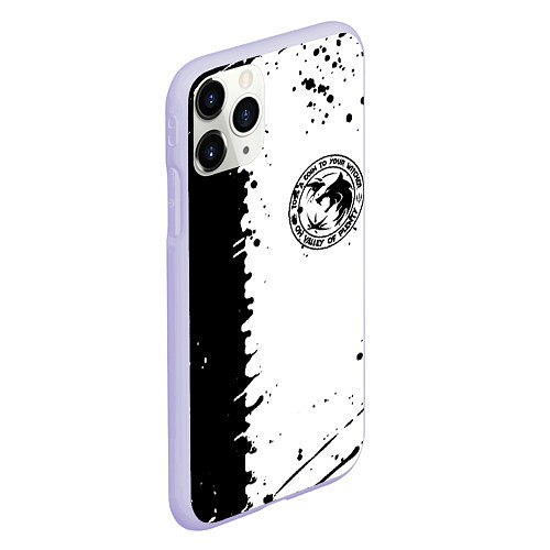 Чехол iPhone 11 Pro матовый The witcher краски текстура / 3D-Светло-сиреневый – фото 2