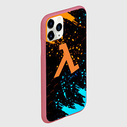 Чехол iPhone 11 Pro матовый Half life текстура краски, цвет: 3D-малиновый — фото 2