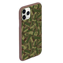 Чехол iPhone 11 Pro матовый Камуфляж - болты и гайки, цвет: 3D-коричневый — фото 2