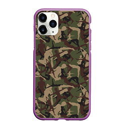 Чехол iPhone 11 Pro матовый Йога и гимнастика - камуфляж, цвет: 3D-фиолетовый