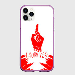 Чехол iPhone 11 Pro матовый Dead by Daylight красный, цвет: 3D-фиолетовый